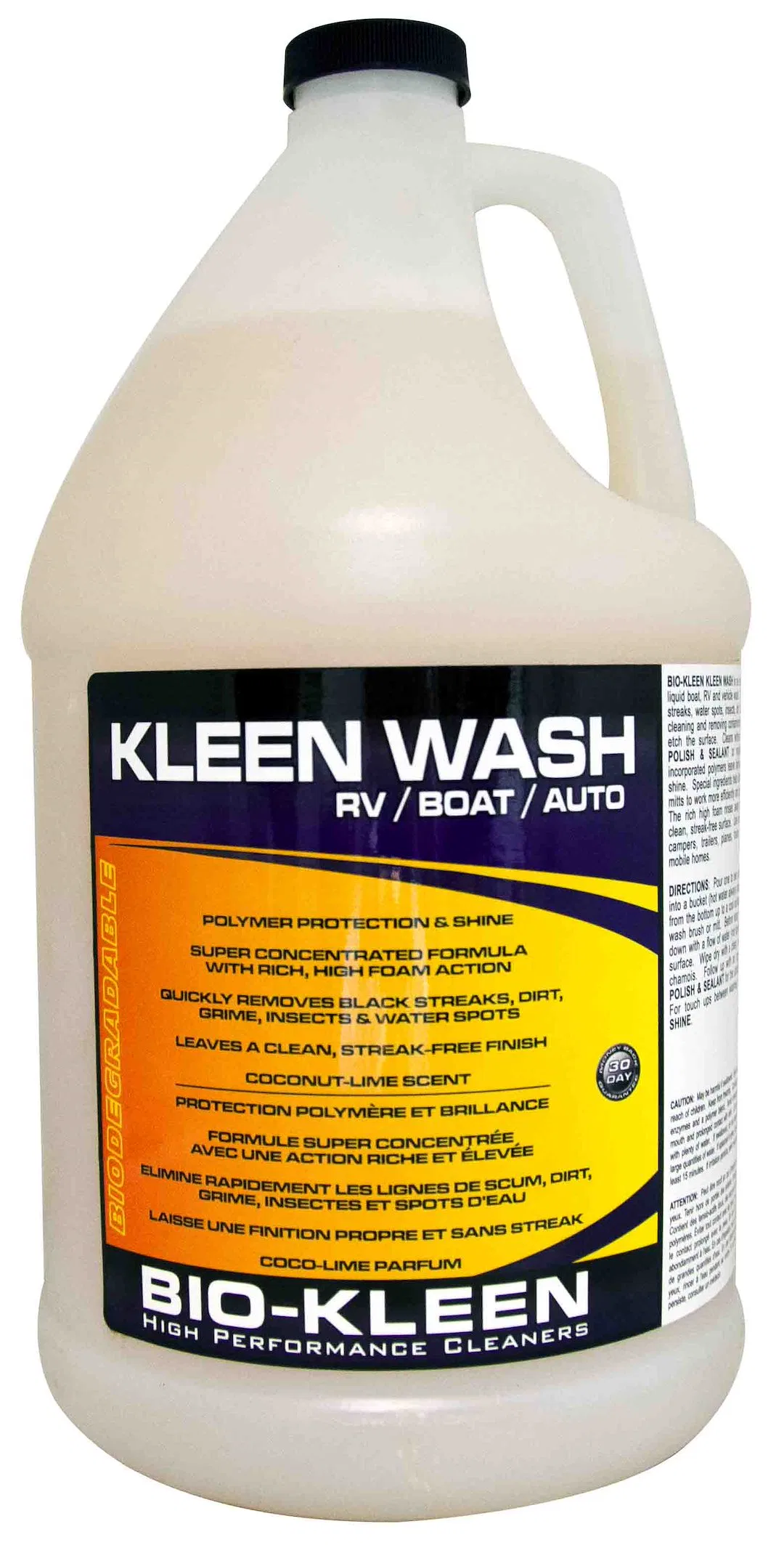 M02509 – BIO-KLEEN RV Wash, For Removing Black Streaks/ Water Spots/ Insects/ Dirt/ Dust/ Grime 1 Gallon Jug Single